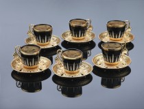 258 Golden color Lal crown design elegance coffee set